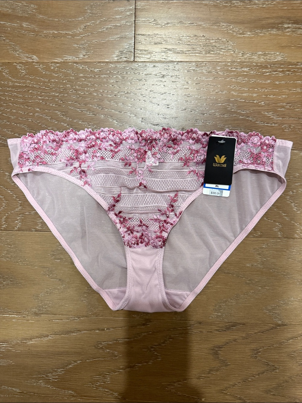 Wacoal Light Pink Floral Lace Bikini Brief